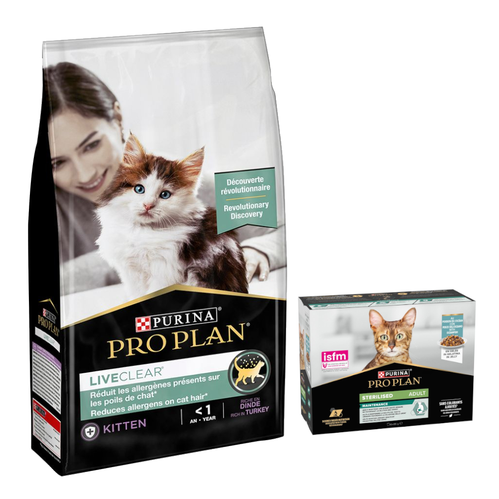 PURINA PRO PLAN Trockenfutter + 10 x 85 g Sterilised Adult Maintenance gratis! - 7 kg LiveClear Sterilised Adult Truthahn PURINA PRO PLAN Trockenfutter + 10 x 85 g Sterilised Adult Maintenance gratis! - 7 kg LiveClear Sterilised Adult Truthahn von Pro Plan