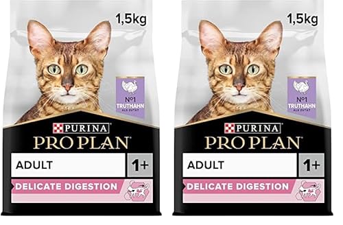 Pro Plan Adult Delicate mit OPTIRENAL, Katzenfutter trocken, reich an Truthahn, 2er Pack (1 x 1.5 kg von Pro Plan