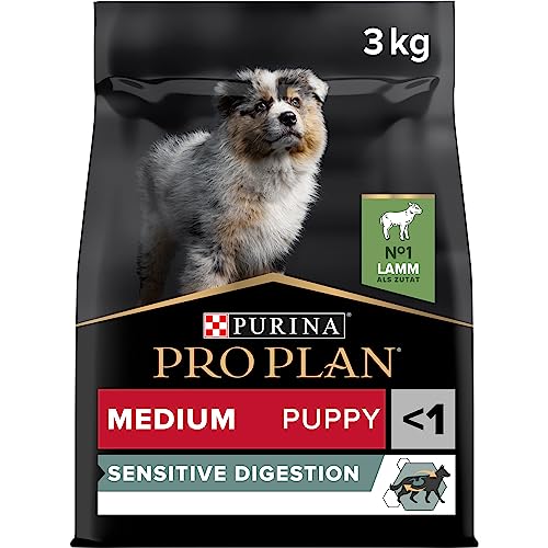 Pro Plan PURINA PRO PLAN Medium Puppy Sensitive Digestion Welpenfutter trocken, reich an Lamm, 1er Pack (1 x 3 kg) von Pro Plan