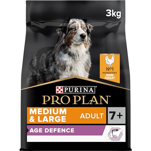 Pro Plan Medium & Large Adult Age Defence 7+, Hundefutter trocken, reich an Huhn, 1er Pack (1 x 3 kg) von Pro Plan