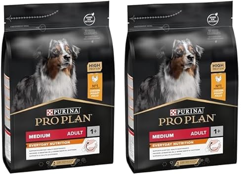 Pro Plan Medium Adult Everyday Nutrition, Hundefutter trocken, reich an Huhn, 2er Pack (1 x 3 kg) von Pro Plan