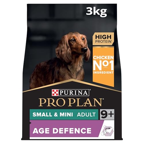 Pro Plan Small & Mini Adult Age Defence 9+, Hundefutter trocken, reich an Huhn, 1er Pack (1 x 3 kg) von Pro Plan