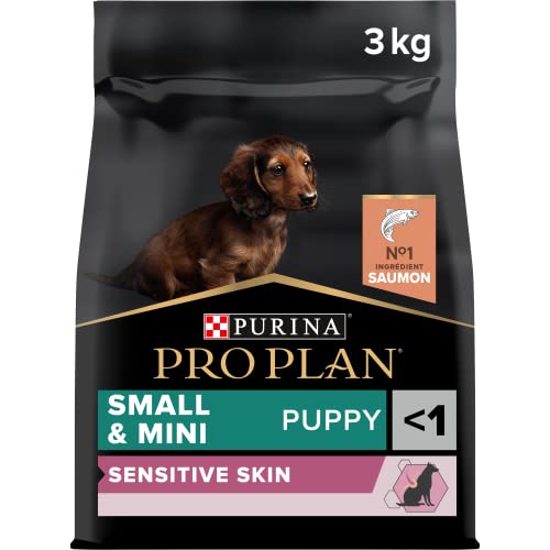 Pro Plan PURINA PRO PLAN Small & Mini Puppy Welpenfutter trocken mit OPTIDERMA, reich an Lachs, (4 Stück x 3kg) von Pro Plan