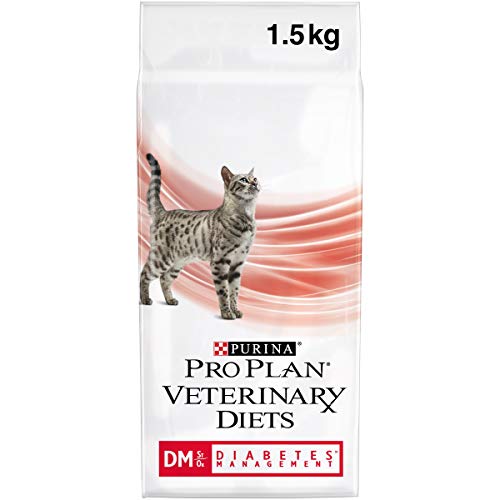 Pro Plan Veterinary Diets DM Diabetes Management Katze | 1,5 kg | Diätetisches Alleinfuttermittel für ausgewachsene Katzen | Trockenfutter zur Regulierung der Glucoseversorgung von Pro Plan