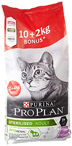 Proplan Katzenfutter für Erwachsene, sterilisiert, kastriert oder sterilisiert, 10 kg + 2 kg von PURINA Pro Plan