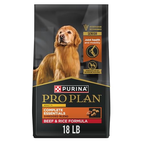 Purina Pro Plan Adult 7+ Complete Essentials Shredded Blend Beef & Reis Formula High Protein Dog Food for Senior Dogs - 18 lb. Bag von Pro Plan