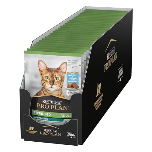 Purina Pro Plan Adult Sterilised Maintenance Feuchte Katzen Terrinen mit Kabeljau, 26 Beutel à 75 g von Pro Plan