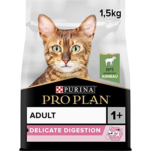 Purina Pro Plan | Erwachsene 1+ Delicate Verdauung | Reich an Lamm | Trockenfutter | Katze | 1,5 kg Beutel von Pro Plan