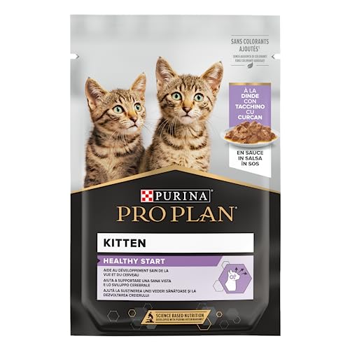 Purina Pro Plan Kitten Healthy Start Nassfutter für Katzen in Truthahnsauce, 26 Beutel à 85 g von Pro Plan