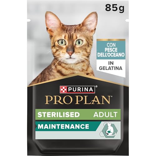 Purina Pro Plan Sterilised Nassfutter für Erwachsene Katzen, sterilisiert, in Gelee, Meeresfisch, 26 Beutel à 85 g von Pro Plan