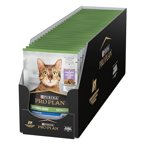 Purina Pro Plan Sterilised Senior 7+ Longevis Feucht Katzen Mousse Truthahn, 26 Beutel à 75 g von Pro Plan