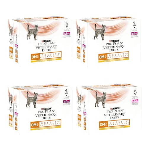 Purina Pro Plan Veterinary Diets OM Obesity Management | 4er Pack | 4 x 10 x 85 g | Frischebeutel | Kann dabei helfen einen effektiven und kontinuierlichen Gewichtsverlust fördern von Pro Plan