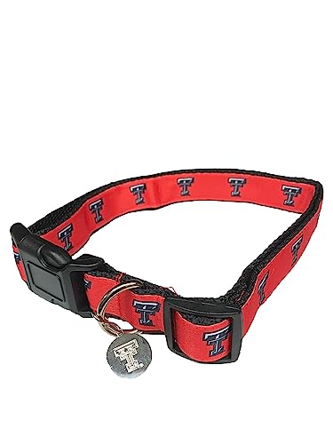 College Pet Hundehalsband, Größe M, Texas Tech von Pro Sport Brand