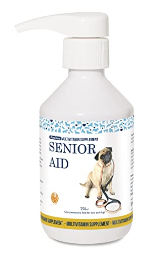 Nutriscience NutriScience SeniorAid Multivitamin-Futterzusatz für ältere Hunde und Katzen, Flüssigform, 250 ml von ProDen PlaqueOff