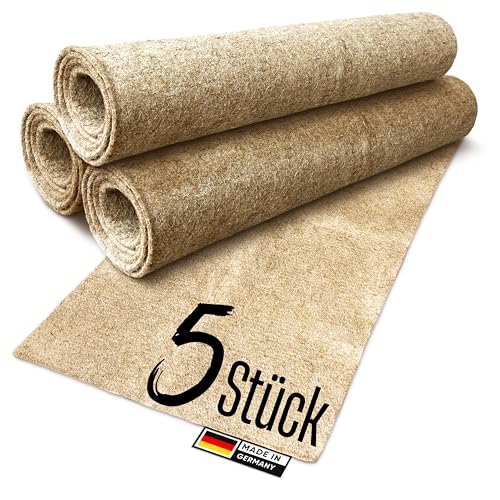 ProFlora® Nagerteppich aus 100% Hanf - Biologisch abbaubare Hanfmatten für Nager wie Kaninchen, Meerschweinchen und Hamster (100 x 50 cm, 5 mm dick, 5 Stück) von ProFlora