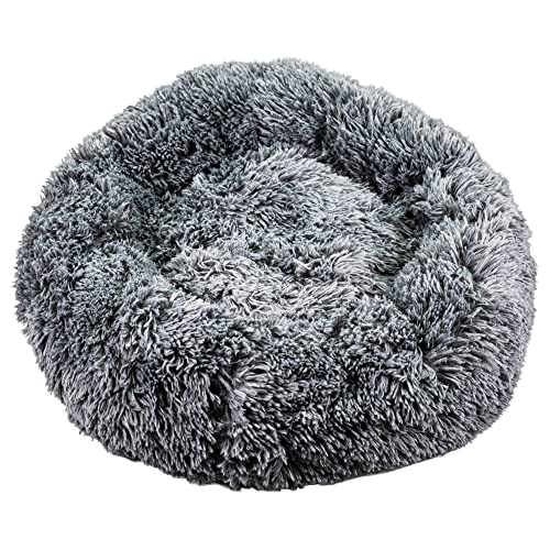 Procyon Flauschi - Hundebett in Donut Form - das Kuschelbettchen für kleine bis mittelgroße Hunde - 60 cm - dunkelgrau von Procyon