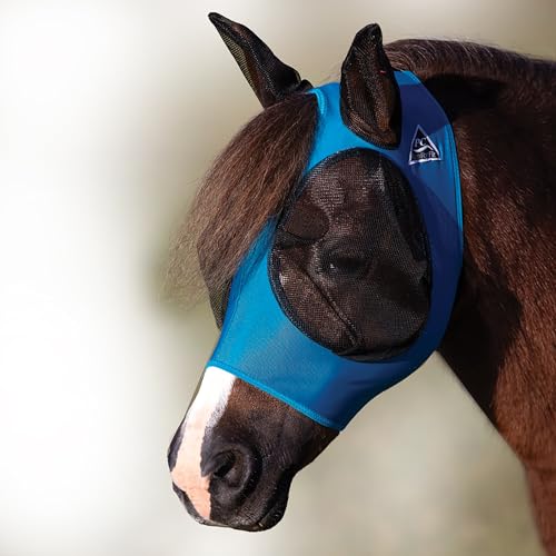 Professional's Choice Comfort-Fit Pony Fliegenmaske - Pazifikblau Muster - Maximaler Schutz und Komfort für Ihr Pferd von Professional's Choice