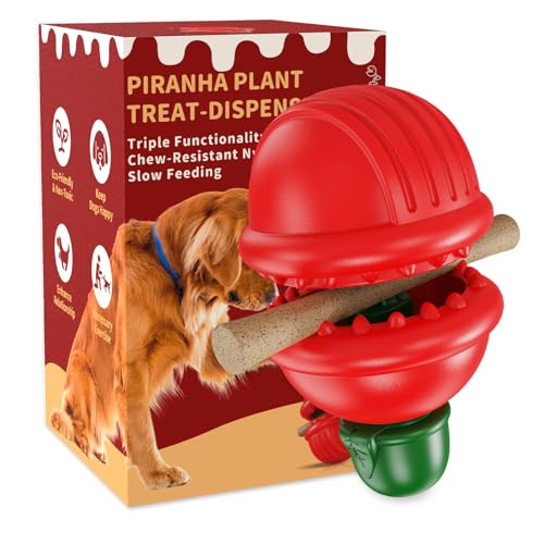 Bully Stick Halter für Hundeleckerli Piranha Pflanzenform Leckerli Spender Spielzeug Hundesicherheitsgerät Slow Feeder Anti-Ersticken Ideal für Mittlere und Große Hunde von Prokei