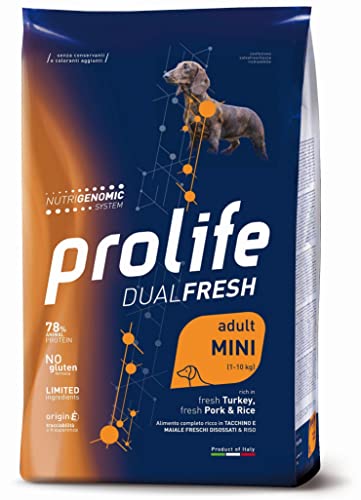 Kroketten Prolife Dual Fresh Erwachsene Truthahn und Schwein Mini 2 kg von Prolife