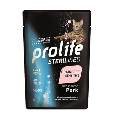 PROLIFE CAT STERILISED Grain Free Sensitive Schwein. 85 GR von Prolife