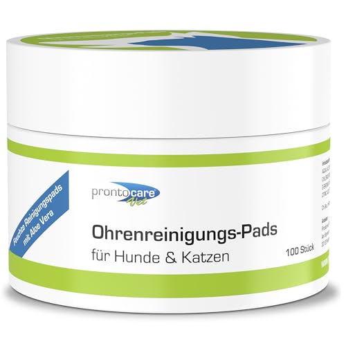 Prontocare-Vet Ohrenreinigungs-Pads für Hunde und Katzen 100 STK. | zuverlässige Pflege & Schutz - Fingerpads zur Ohrenreinigung und Hygiene bei Ohrenentzündungen. von Prontocare