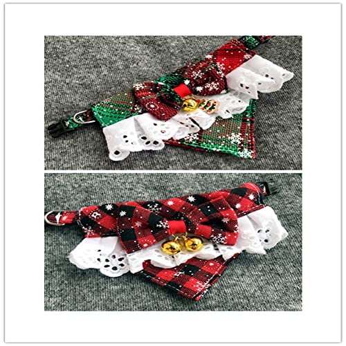 Proumhang 2 Stück Weihnachten Haustier Krawatten Set Katze Hund Fliegen mit verstellbarem Halsband Weihnachten Haustierpflege Zubehör für Hunde Katzen Weihnachtsdekoration Stil 1 L von Proumhang