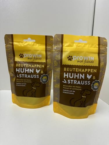 proWIN best friends Beutehappen HUHN & STRAUSS 150g - Doppelpack - 2x150g von Prowin