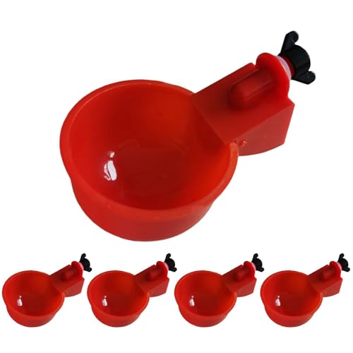 Proypiax Chicken Cup Waterer,5-teiliges automatisches Hühnertränken-Set für Geflügel - Wasserspender für Hühner, geeignet für Küken, Enten, Truthahn und Hasen, Geflügel-Wasserspender-Kit von Proypiax