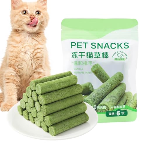 Proypiax Katzengras Snack, Katzengras Sticks Gefriergetrocknet Snacks Für Katzen Katzenminze Zahnreiniger, Katzen Kauspielzeug, Katzengras Für Katzen von Proypiax