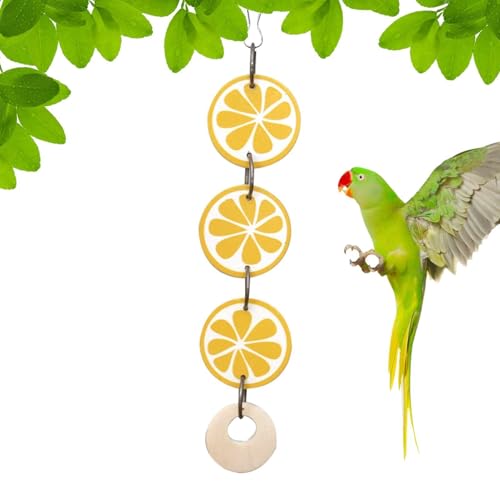 Proypiax Papageienholzkauspielzeug, hölzerne Papageispielzeug, Zitronen -Shot -Bissspielzeug, Kreatives Accessoires, lustiger Anhänger für Cockatiel Lovebird Conure, Haustierbedarf von Proypiax