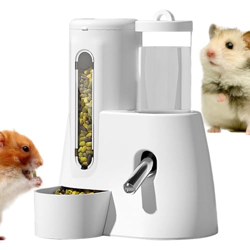 Pruojhw Hamster-Wasserflasche, automatisches Hamster-Futterhaus – Hamster Food Dispenser Cage Water Bottle – 2 in 1 Futtermittel, Futterbehälter ohne Tropfen, für Pruojhw Hamster-Wasserflasche, automatisches Hamster-Futterhaus – Hamster Food Dispenser Cage Water Bottle – 2 in 1 Futtermittel, Futterbehälter ohne Tropfen, für von Pruojhw