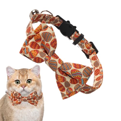 Pruojhw Katzenhalstuch, Dreieckstuch, Haustier-Dreieckslätzchen,Häschen-Ei-Druck-Katze-Dreiecks-Latzhalsband - Haustier-Ostern-Bandana, Haustier-Schal, dreieckige Lätzchen für kleine und mittelgroße von Pruojhw