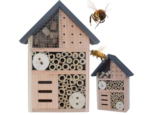 Przydasie Insektenhotel aus Holz – 26 x 16 x 9 cm, mit Aufhängehaken – ideal für Bienen, Schmetterlinge & nützliche Insekten – dekorativ & umweltfreundlich von Przydasie