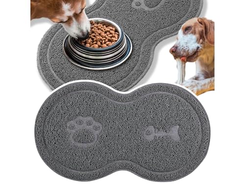 Przydasie Napfunterlage für Hunde & Katzen – rutschfest & wasserdicht – Bodenschutz gegen Wasser & Futterreste – leicht zu reinigen – 45x26 cm – grau von Przydasie