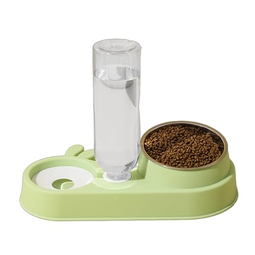 2 in 1 Katzen Futterbehälter Hunde Wasser Futternapf Doppelfutter Wasserspender Set Katzen Slow Bowl Futterbehälter Supplies von Psdndeww