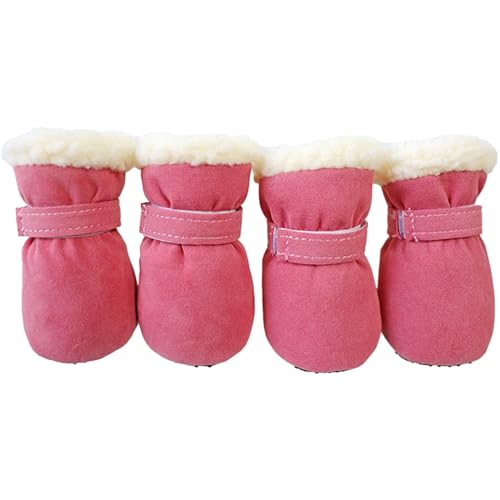 Psdndeww 4 x rutschfeste Welpen-Schuhe, winddicht, für den Winter, für Hunde, Schneeschuhe, dick, warm, für Outdoor-Socken, 4 Stück von Psdndeww