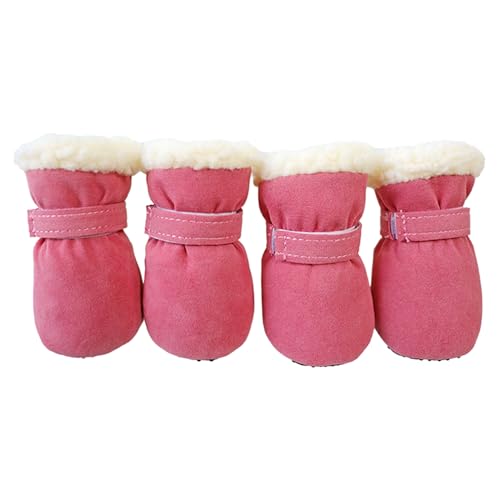 Psdndeww 4 x rutschfeste Welpen-Schuhe, winddicht, für den Winter, für Hunde, Schneeschuhe, dick, warm, für Outdoor-Socken von Psdndeww