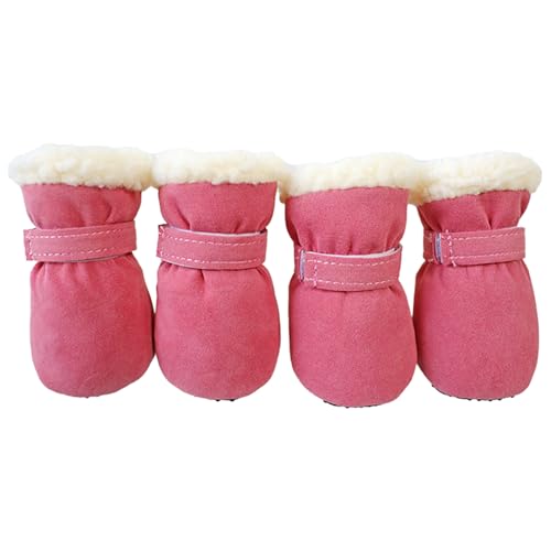 Psdndeww 4 x rutschfeste Welpen-Schuhe, winddicht, für den Winter, für Hunde, Schneeschuhe, dick, warm, für Outdoor-Socken von Psdndeww