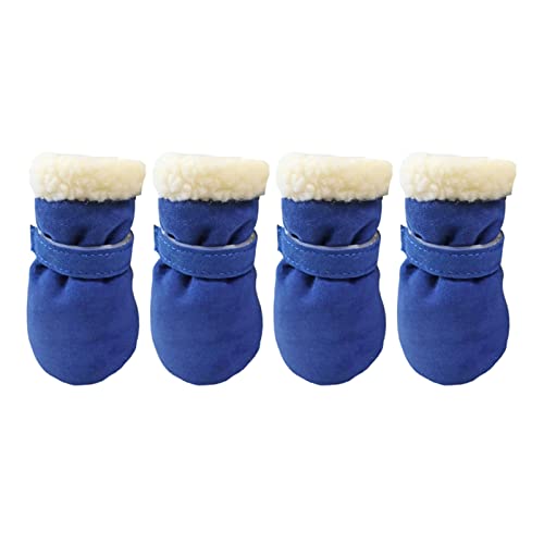 Psdndeww 4 x rutschfeste Welpen-Schuhe, winddicht, für den Winter, für Hunde, Schneeschuhe, dick, warm, für Outdoor-Socken von Psdndeww