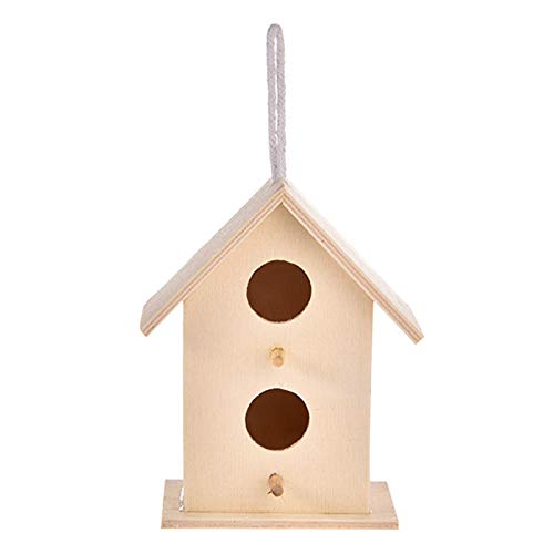 Psdndeww Bluebirds House Vogelhaus aus Massivholz zum Aufhängen, schönes Nistkasten mit Eingängen und Sitzstangen für kleine Vögel von Psdndeww