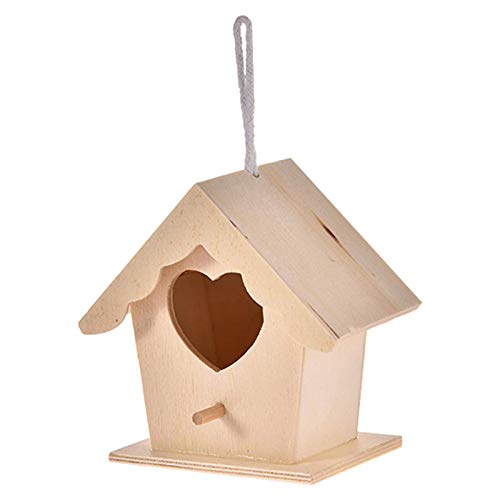 Psdndeww Bluebirds House Vogelhaus aus Massivholz zum Aufhängen, schönes Nistkasten mit Eingängen und Sitzstangen für kleine Vögel von Psdndeww