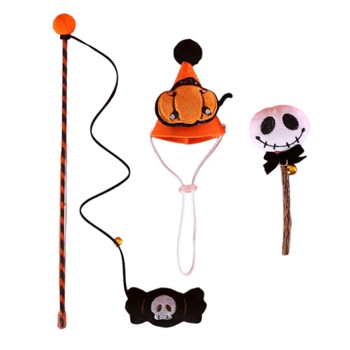 Psdndeww Halloween Kegel Hut für Zauberstab Spielzeug für Indoor Katzen Stab Spielzeug Halloween Stick Katzen und Katzen Lustiges Spielzeug Supplies von Psdndeww