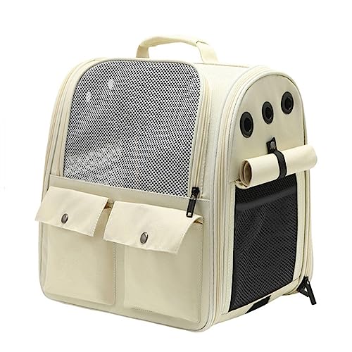 Psdndeww Tragbare Tragetasche, transparenter Rucksack, faltbar, Katzentasche, Haustier-Rucksack, Hunde-Reisetasche, atmungsaktive Tasche von Psdndeww