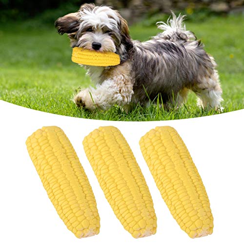 Pssopp 3PCS Quietschen Latex Hundespielzeug Maisform Hund Kauen Spielzeug Training Spielzeug Welpe Molar Spielzeug Haustier Interaktives Spielspielzeug für kleine mittlere Hunde von Pssopp