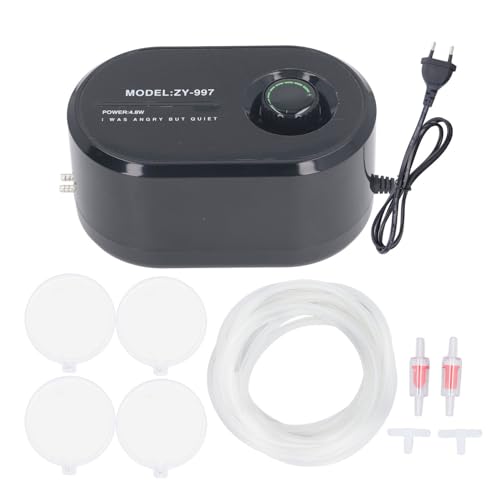 Aquarium-Sauerstoffbelüfterpumpe, Professionelle, Extrem Leise, Hocheffiziente Aquarium-Luftpumpe für Aquarium-Teichzubehör (EU-Stecker 220 V C100 Nano Platte) von Pssopp