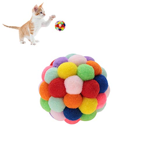 Katze Spielzeug Bälle Interaktives Katzenball Weiche Katze Bälle Katzenspielzeugbälle Plüsch Kratzbälle Spielzeug für Katze zum Spielen(6cm) von Pssopp