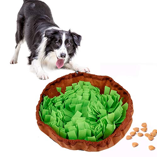 Dog Snuffle Mat Waschbar Soft Dog Sniffing Training Pad Haustier Aktivität Decke Puzzle Fütterung Spielzeug Langsame Feeder mit Verstellbarer Schnalle fördert die Futtersuche Fähigkeiten (grün) von Pssopp