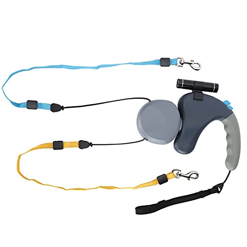 Double Head Pet Walking Leash Double Dog Retractable Leash Hundeleinen Zum Spazierengehen mit 2 Hunden(grau) von Pssopp