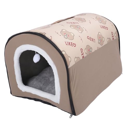 Faltbare Hundehütte, Hundehütte, Bettmatte mit Kissen, Haustierhöhlenbett, Warmes Katzenbett, Winter-Hundebett, Selbstwärmendes Welpenhaus, Gemütliches Katzenschlafzelt für (L) von Pssopp