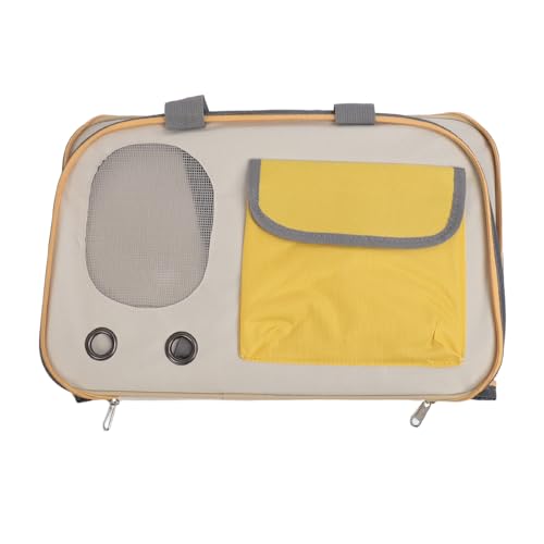 Pssopp Faltbare und Robuste Haustier-Reisehandtasche, Tragbare Hundetrage für Kleine und Mittelgroße Katzen mit Verstellbarem Riemen, Minimalistisches, Stilvolles Design, (Yellow) von Pssopp